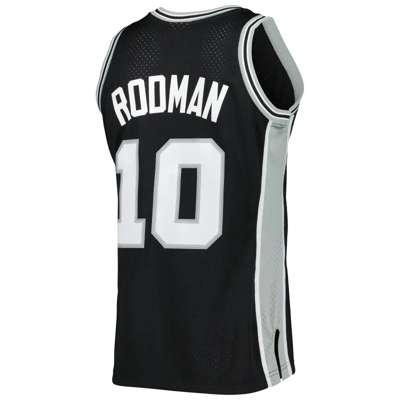Men's San Antonio Spurs Dennis Rodman Black 2001/02 Hardwood Classics Swingman Jersey