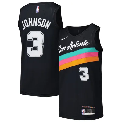 Men's San Antonio Spurs Keldon Johnson Black Swingman Jersey - City Edition 01