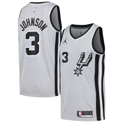 Men's San Antonio Spurs Keldon Johnson Silver Swingman Player Jersey - Statement Edition 01