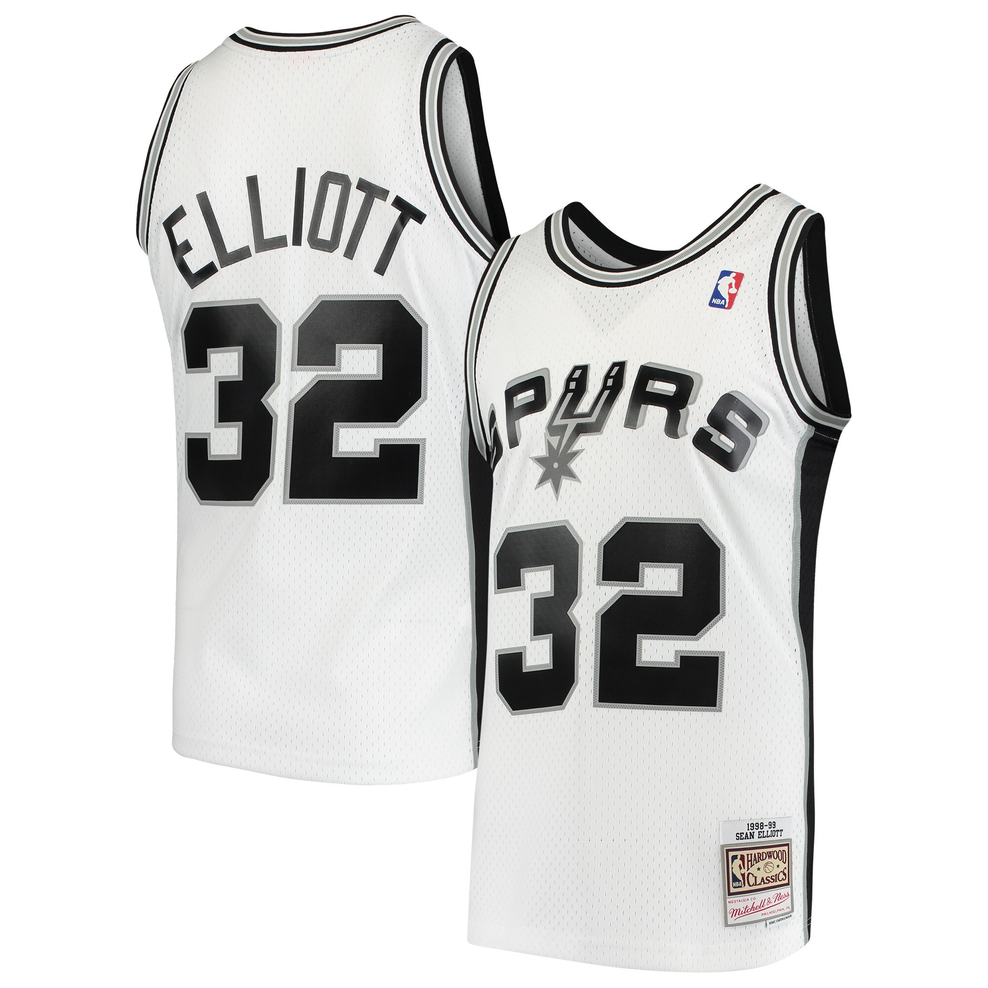 Men's San Antonio Spurs Sean Elliott White 1998/99 Hardwood Classics Swingman Jersey