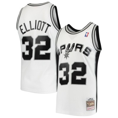 Men's San Antonio Spurs Sean Elliott White 1998/99 Hardwood Classics Swingman Jersey 01
