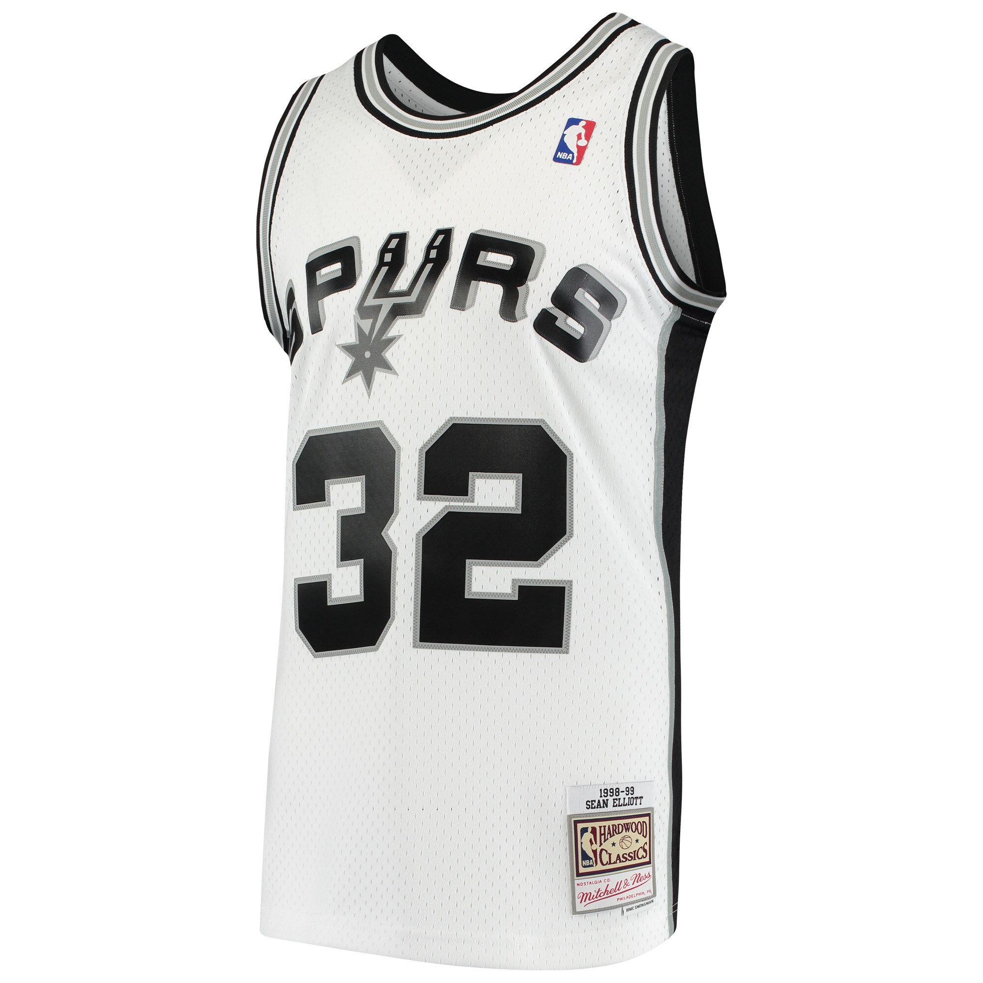Men's San Antonio Spurs Sean Elliott White 1998/99 Hardwood Classics Swingman Jersey