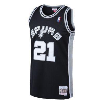 Men's San Antonio Spurs Tim Duncan Black 1998/99 Hardwood Classics Swingman Jersey 02