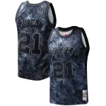 Men's San Antonio Spurs Tim Duncan Black Hardwood Classics 1998/99 Tie-Dye Swingman Jersey