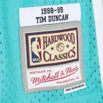 Men's San Antonio Spurs Tim Duncan Black/Teal Hardwood Classics 1998/99 Split Swingman Jersey