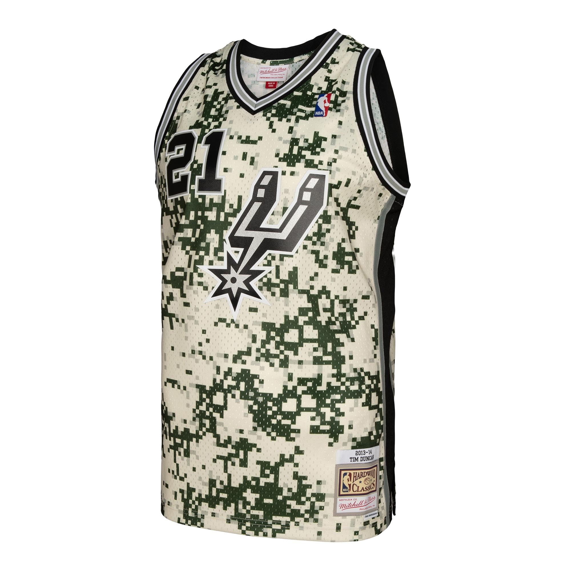 Men's San Antonio Spurs Tim Duncan Camo 2013/14 Swingman Jersey