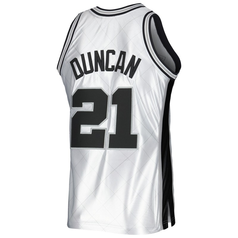 Men's San Antonio Spurs Tim Duncan Platinum 1998/99 Hardwood Classics 75th Anniversary Swingman Jersey