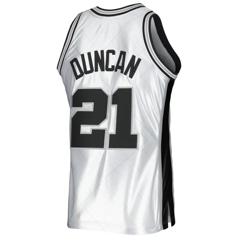 Men's San Antonio Spurs Tim Duncan Platinum 1998/99 Hardwood Classics 75th Anniversary Swingman Jersey