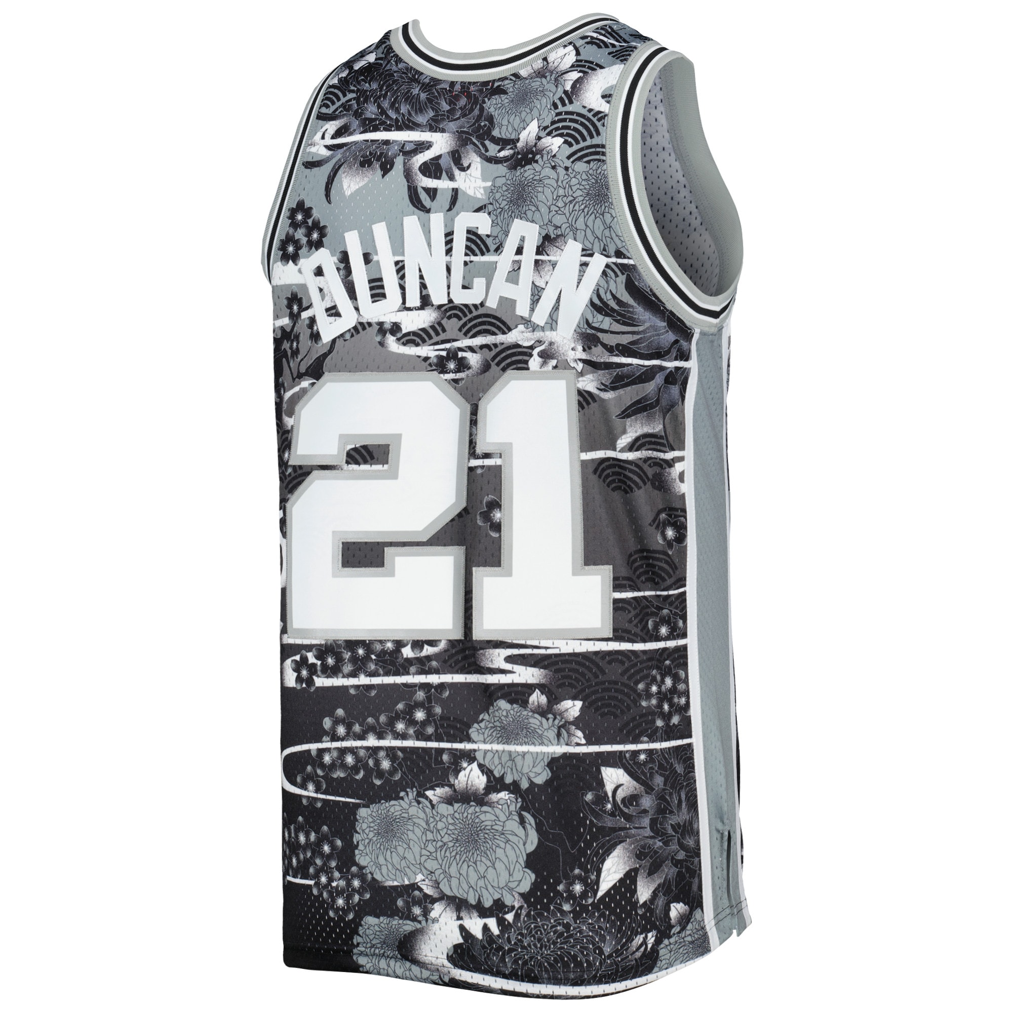 Men's San Antonio Spurs Tim Duncan Silver 1998/99 Hardwood Classics Lunar New Year Swingman Jersey