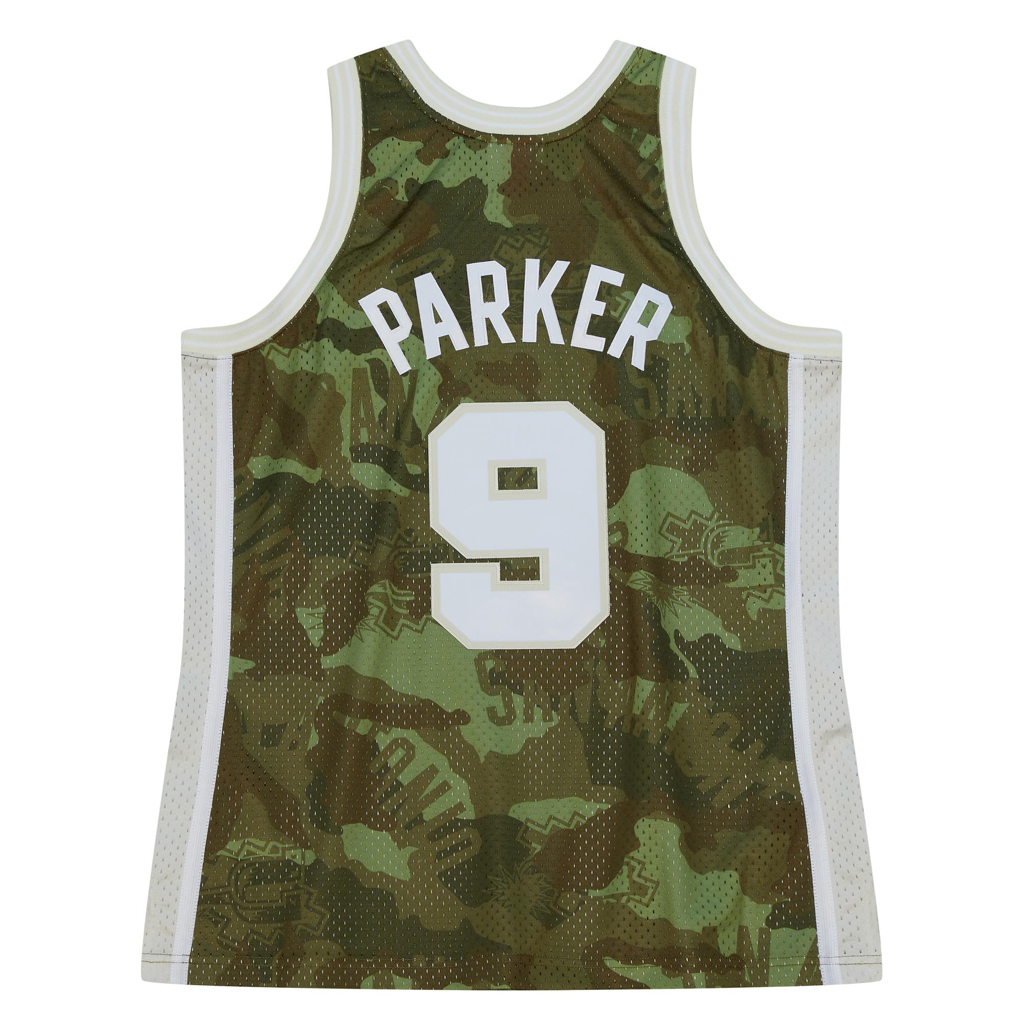 Men's San Antonio Spurs Tony Parker Camo Hardwood Classics 2000/01 Ghost Green Swingman Jersey