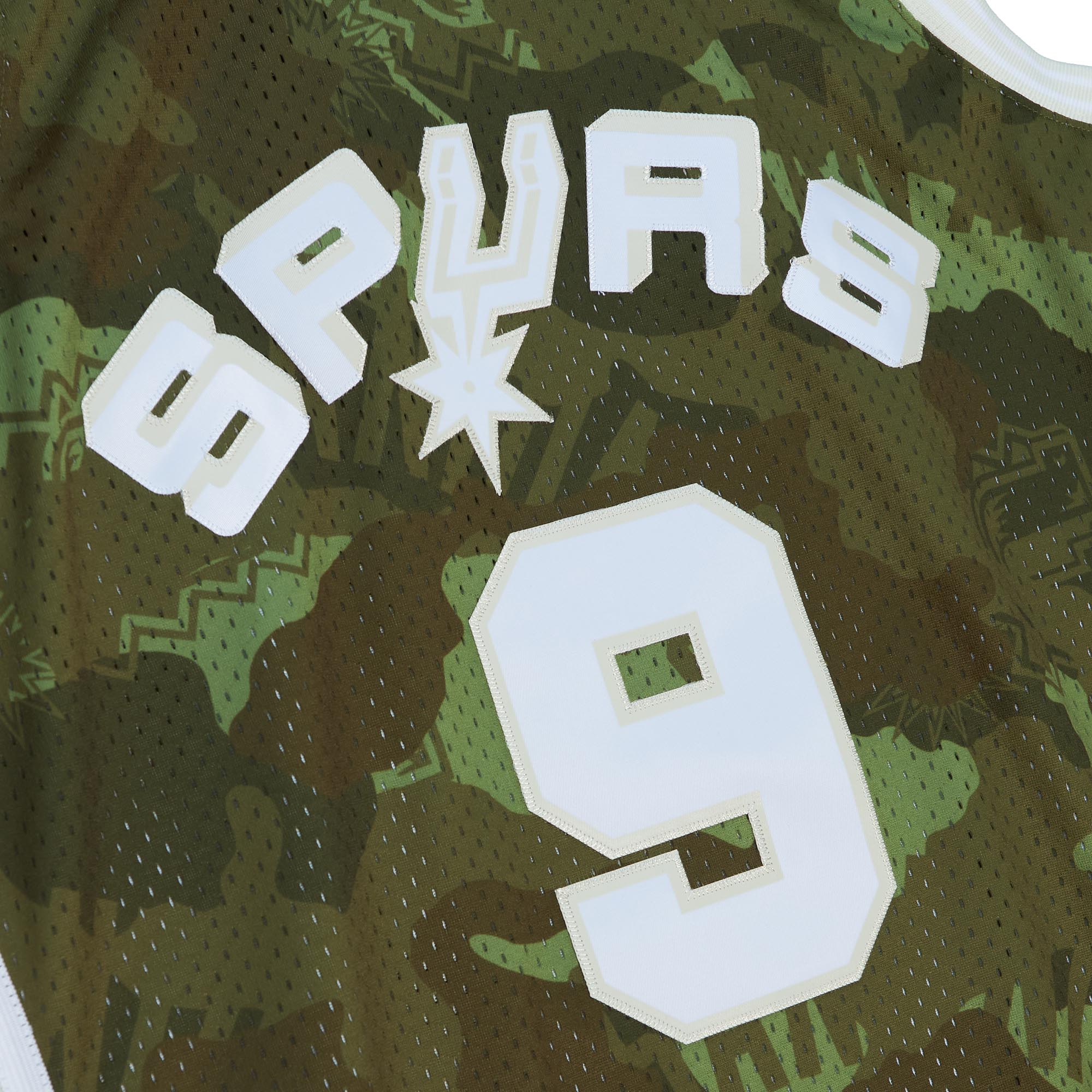 Men's San Antonio Spurs Tony Parker Camo Hardwood Classics 2000/01 Ghost Green Swingman Jersey