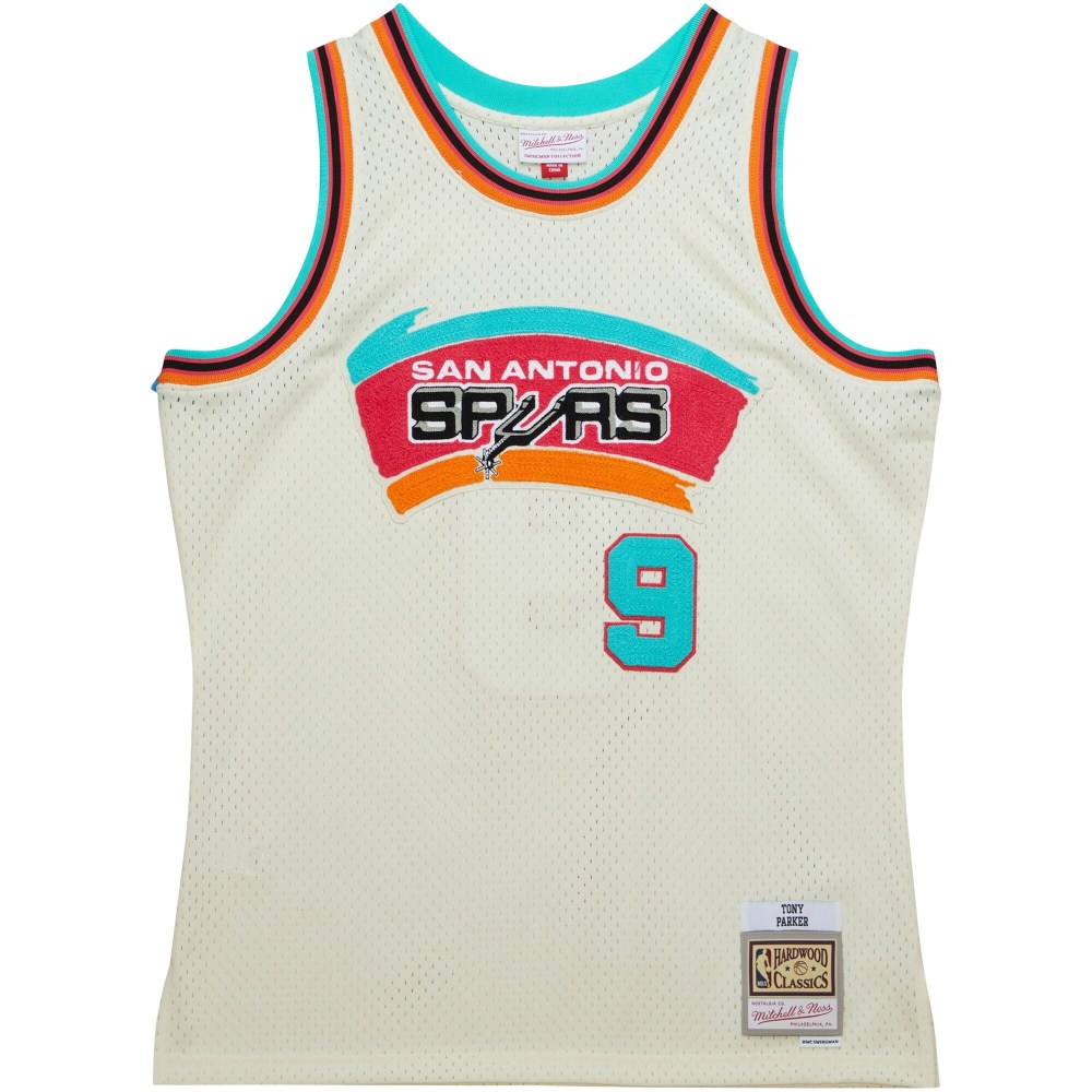 Men's San Antonio Spurs Tony Parker Cream Chainstitch Swingman Jersey