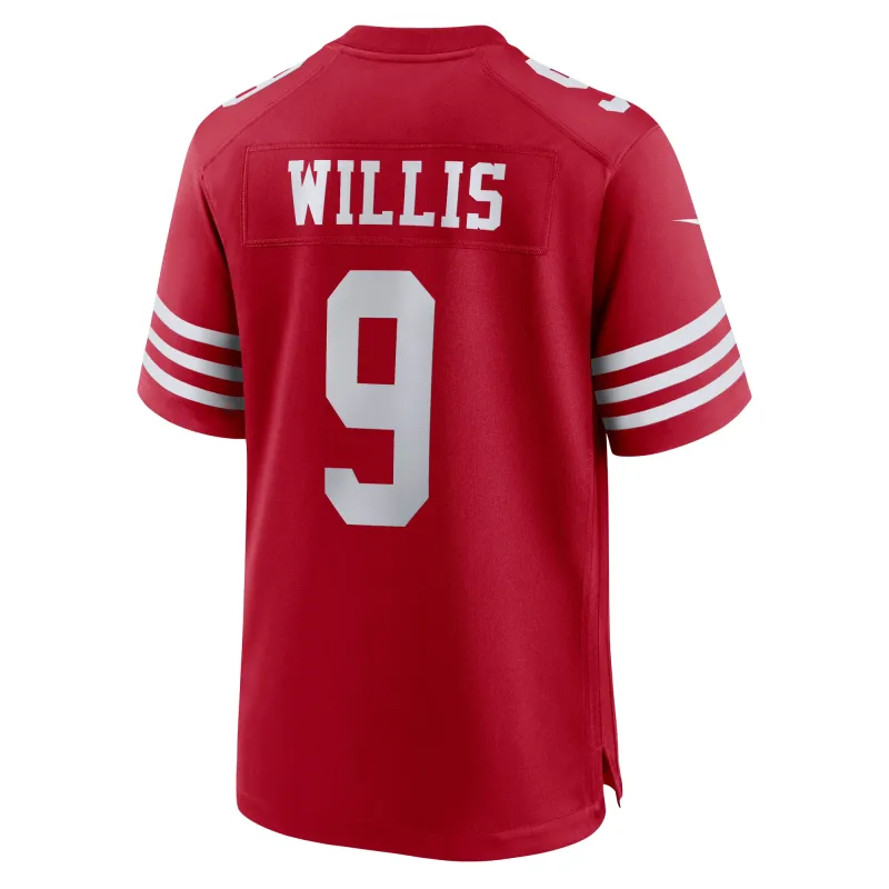 Men's San Francisco 49ers Brayden Willis Scarlet Team Game Jersey