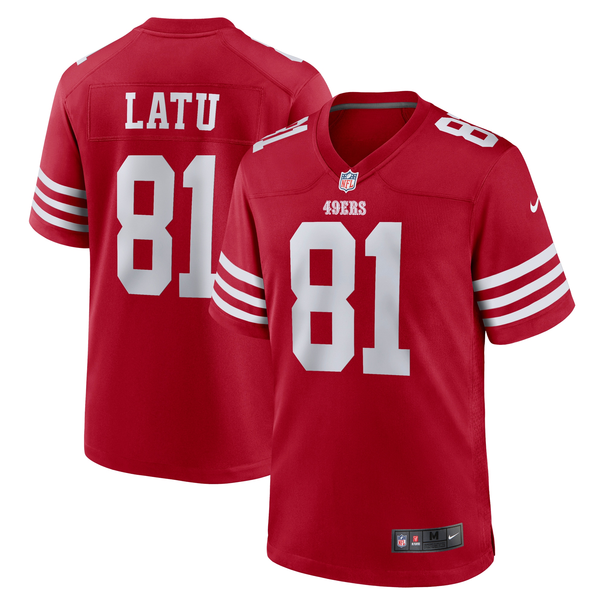 Men's San Francisco 49ers Cameron Latu Scarlet Team Game Jersey