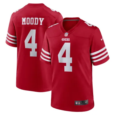 Men's San Francisco 49ers Jake Moody Scarlet Team Game Jersey 01