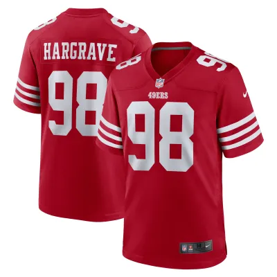 Men's San Francisco 49ers Javon Hargrave Scarlet Game Player Jersey 01