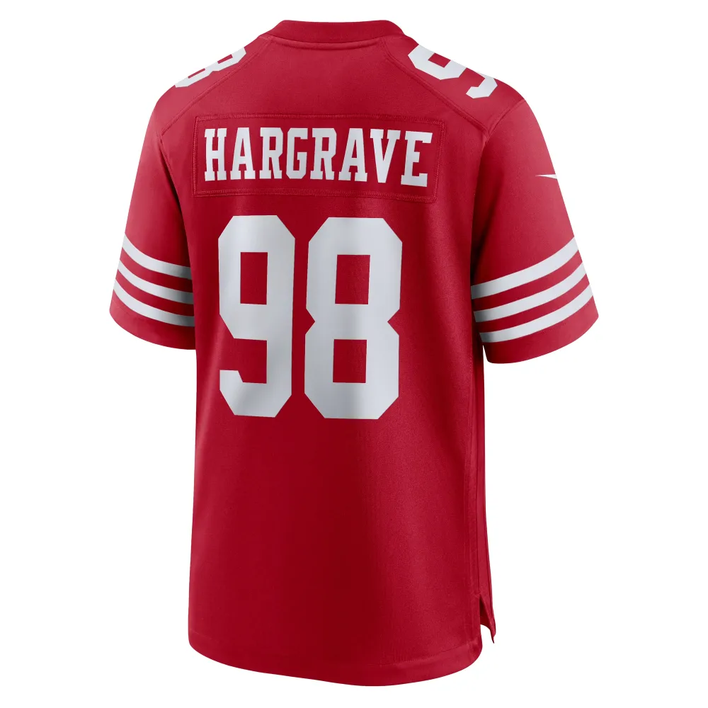 Men's San Francisco 49ers Javon Hargrave Scarlet Game Player Jersey