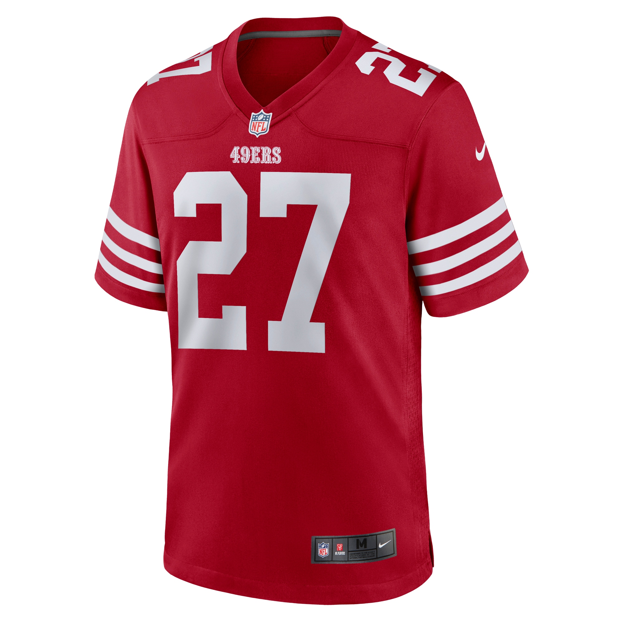 Men's San Francisco 49ers Ji'Ayir Brown Scarlet Team Game Jersey