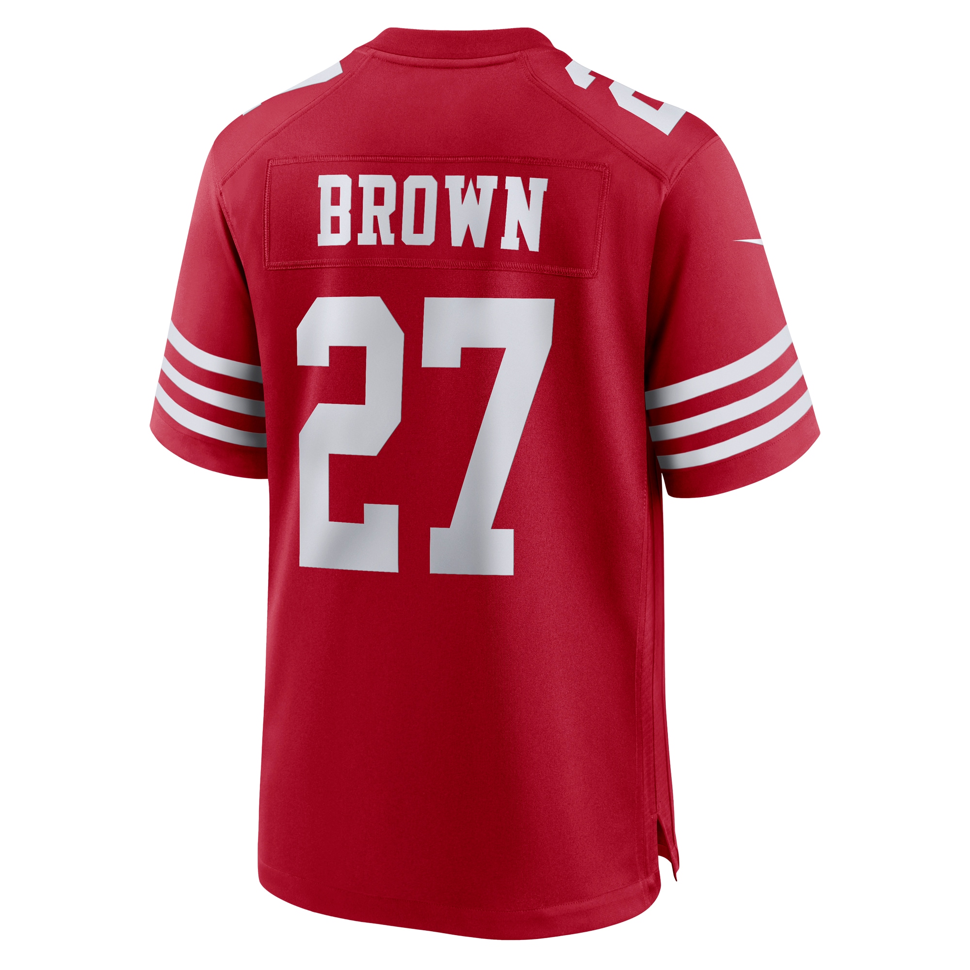 Men's San Francisco 49ers Ji'Ayir Brown Scarlet Team Game Jersey