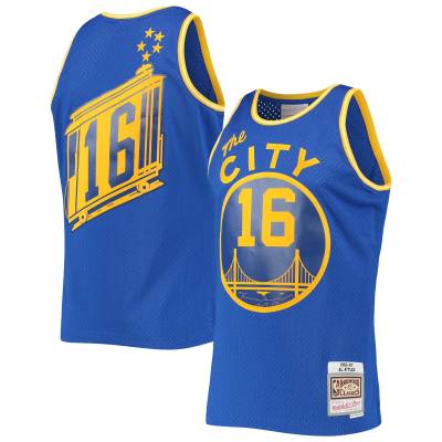 Men's San Francisco Warriors Al Attles Royal 1966/1967 Hardwood Classics Swingman Jersey 01