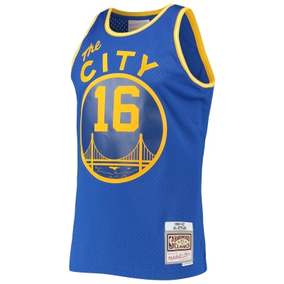 Men's San Francisco Warriors Al Attles Royal 1966/1967 Hardwood Classics Swingman Jersey 02