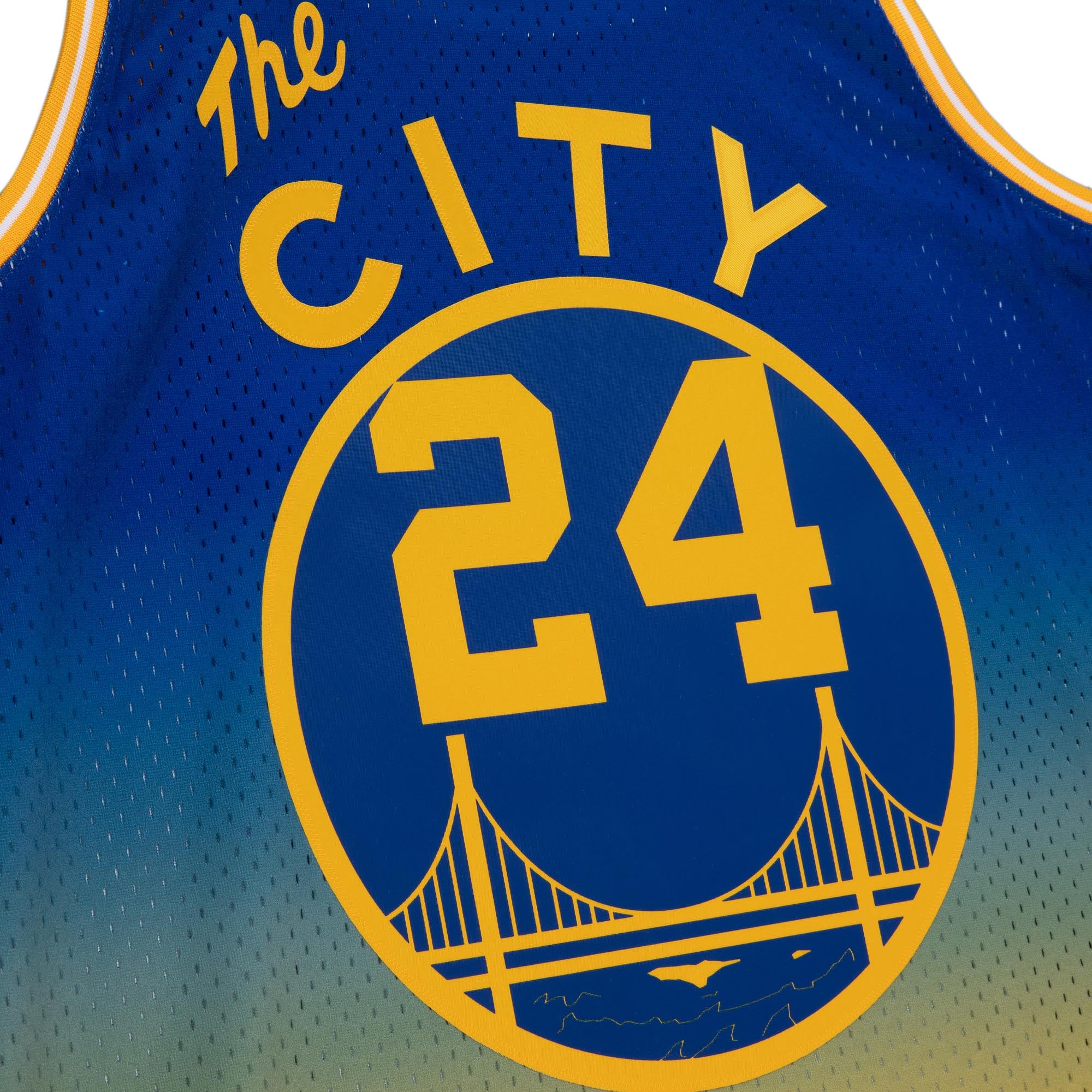 Men's San Francisco Warriors Rick Barry Gold/Royal 1966/67 Hardwood Classics Fadeaway Swingman Player Jersey