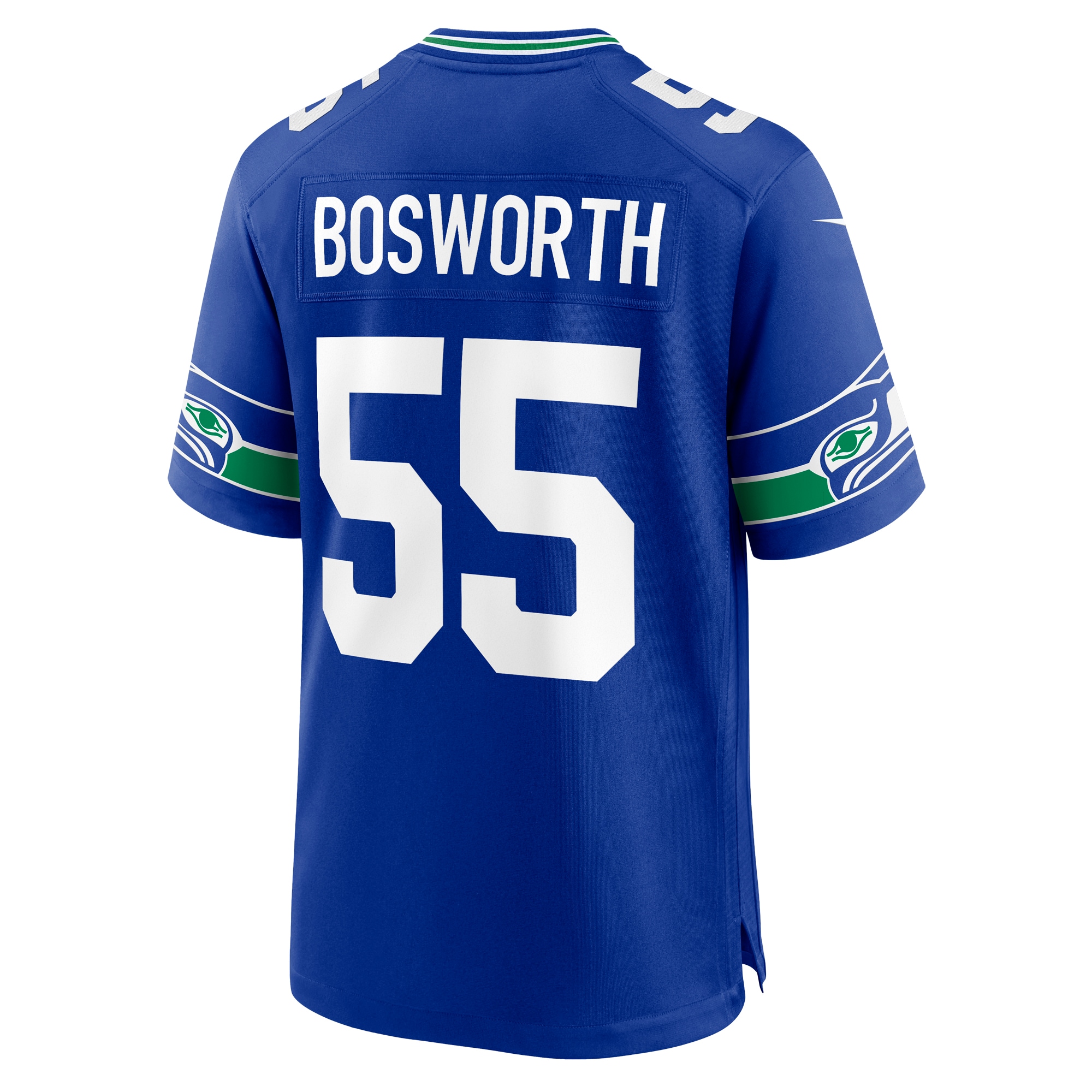 Men's Seattle Seahawks Brian Bosworth Royal Throwback Retired Player Game Jersey