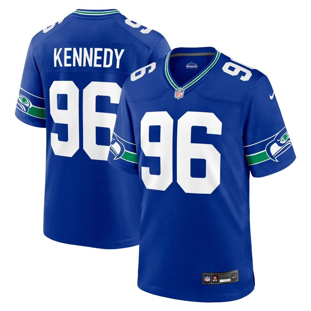 Men's Seattle Seahawks Cortez Kennedy Royal Throwback Retired Player Game Jersey
