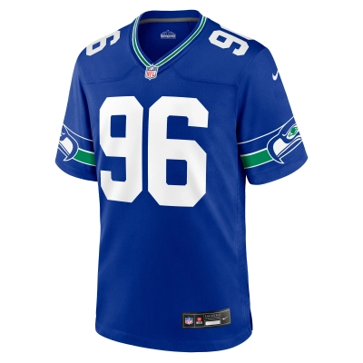 Men's Seattle Seahawks Cortez Kennedy Royal Throwback Retired Player Game Jersey 02