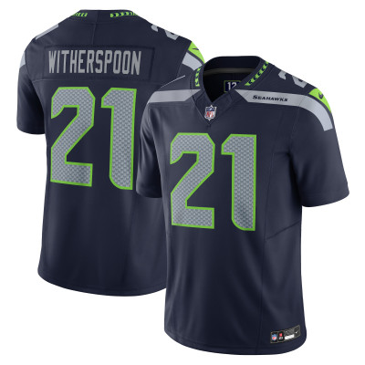Men's Seattle Seahawks Devon Witherspoon Navy Vapor F.U.S.E. Limited Jersey 01