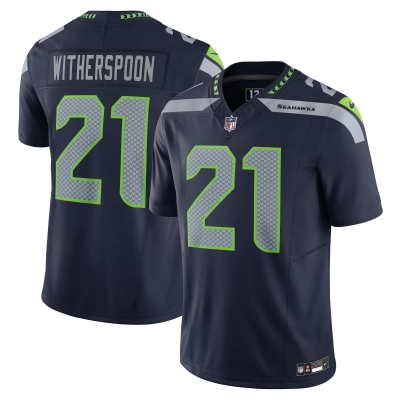 Men's Seattle Seahawks Devon Witherspoon Navy Vapor F.U.S.E. Limited Jersey 01