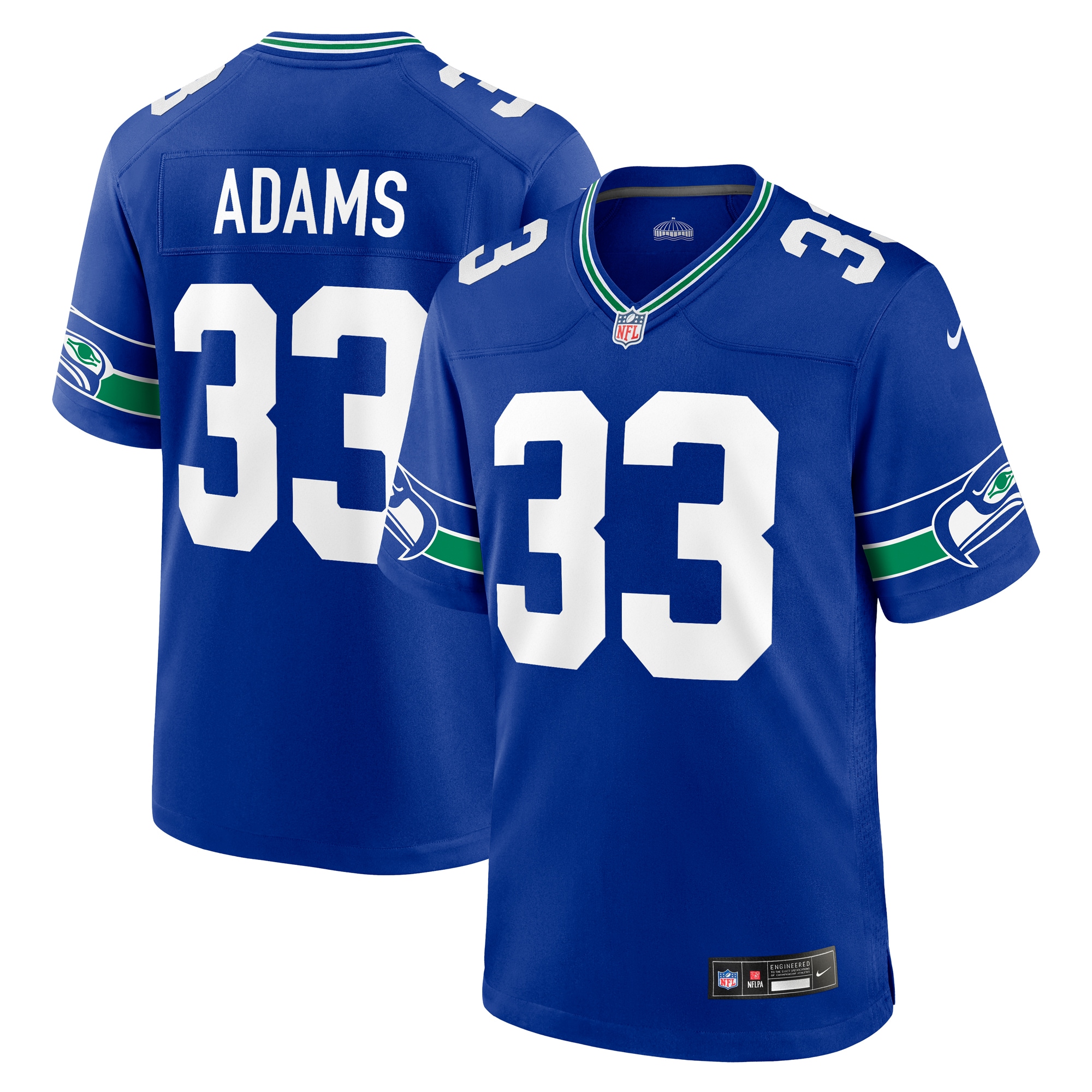 Men's Seattle Seahawks Jamal Adams Royal Throwback Player Game Jersey