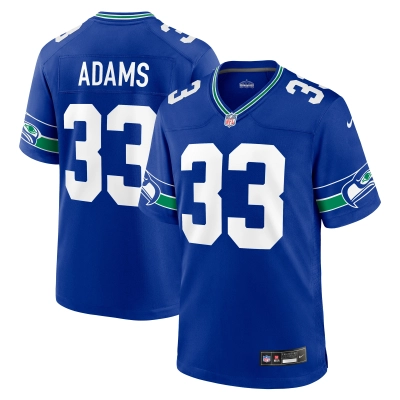 Men's Seattle Seahawks Jamal Adams Royal Throwback Player Game Jersey 01
