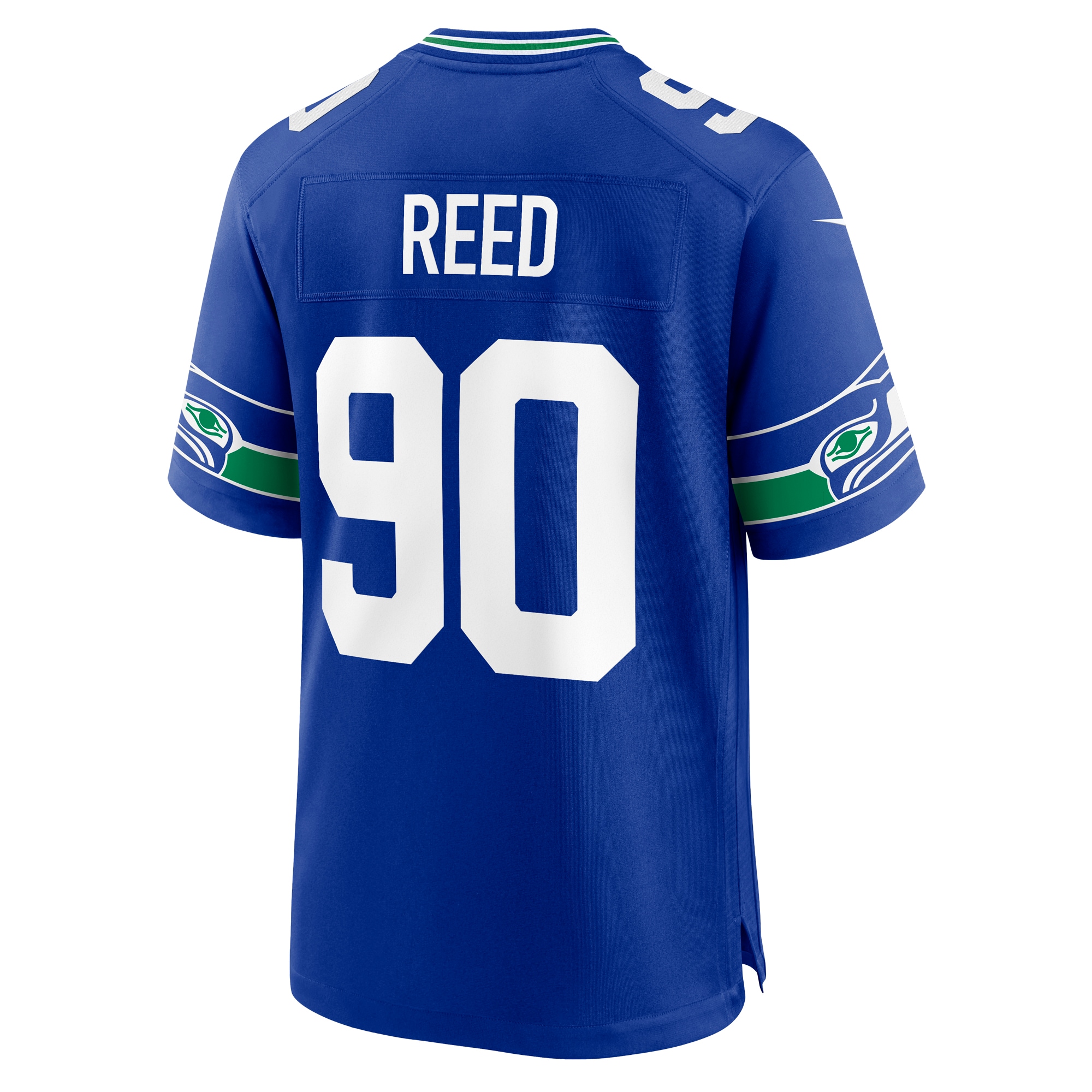 Men's Seattle Seahawks Jarran Reed Royal Throwback Player Game Jersey