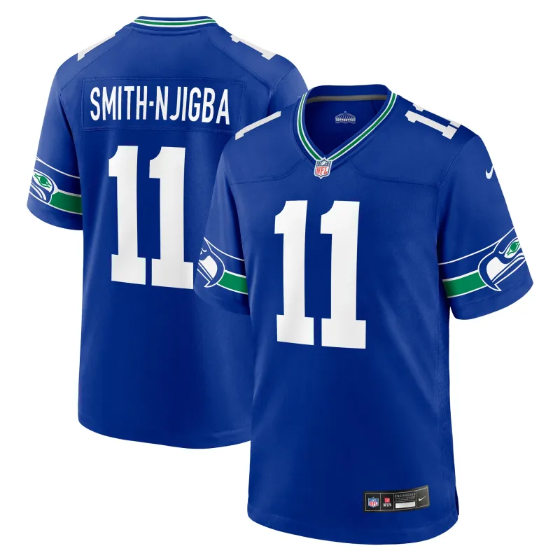 Men's Seattle Seahawks Jaxon Smith-Njigba Royal Throwback Player Game Jersey