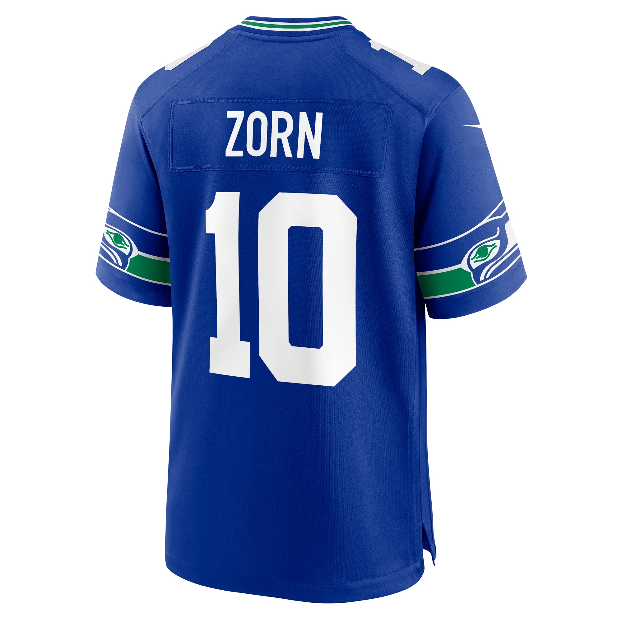 Men's Seattle Seahawks Jim Zorn Royal Throwback Retired Player Game Jersey