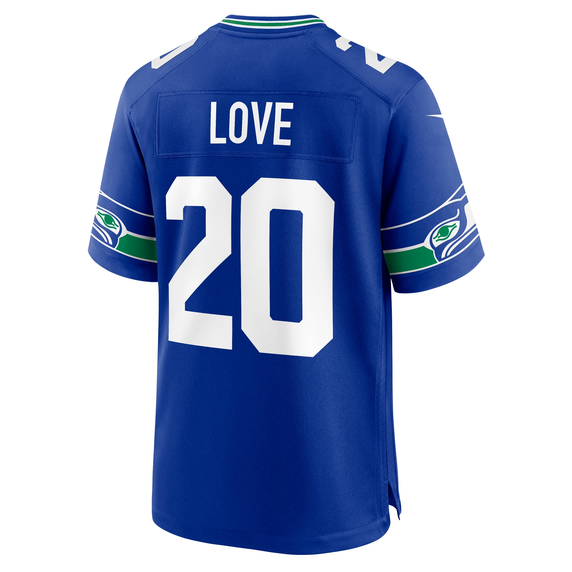 Men's Seattle Seahawks Julian Love Royal Throwback Player Game Jersey