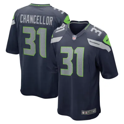 Men's Seattle Seahawks Kam Chancellor College Navy Retired Player Game Jersey 01