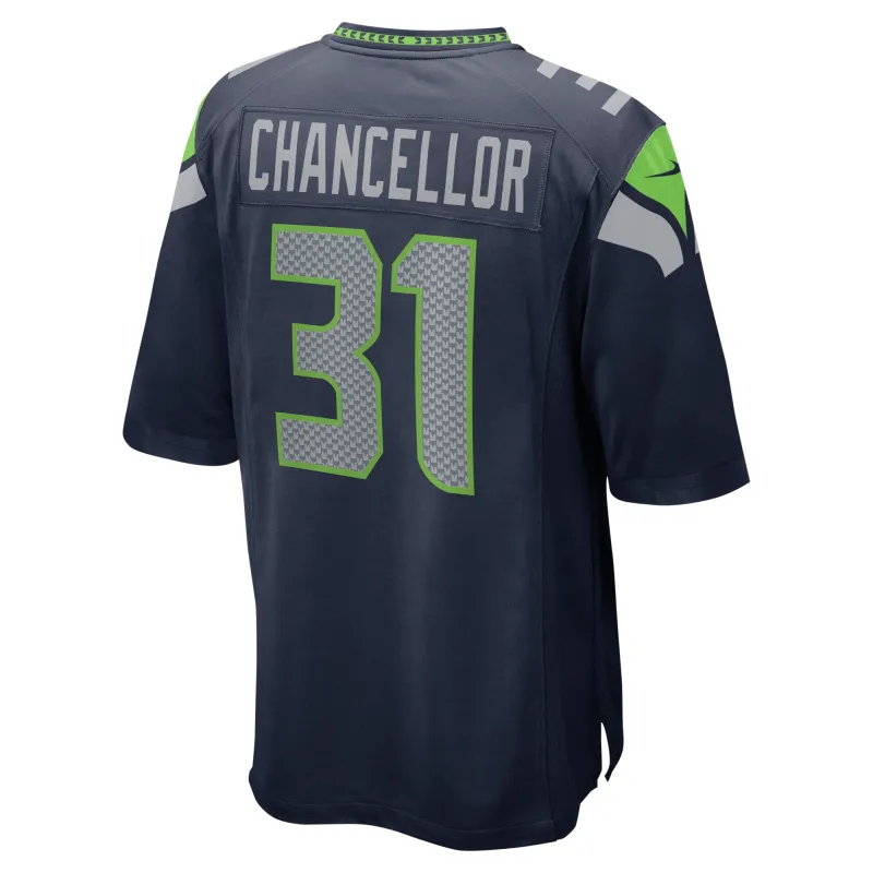 Men's Seattle Seahawks Kam Chancellor College Navy Retired Player Game Jersey