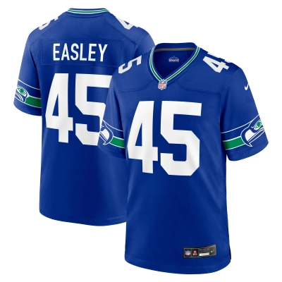 Men's Seattle Seahawks Kenny Easley Royal Throwback Retired Player Game Jersey 01