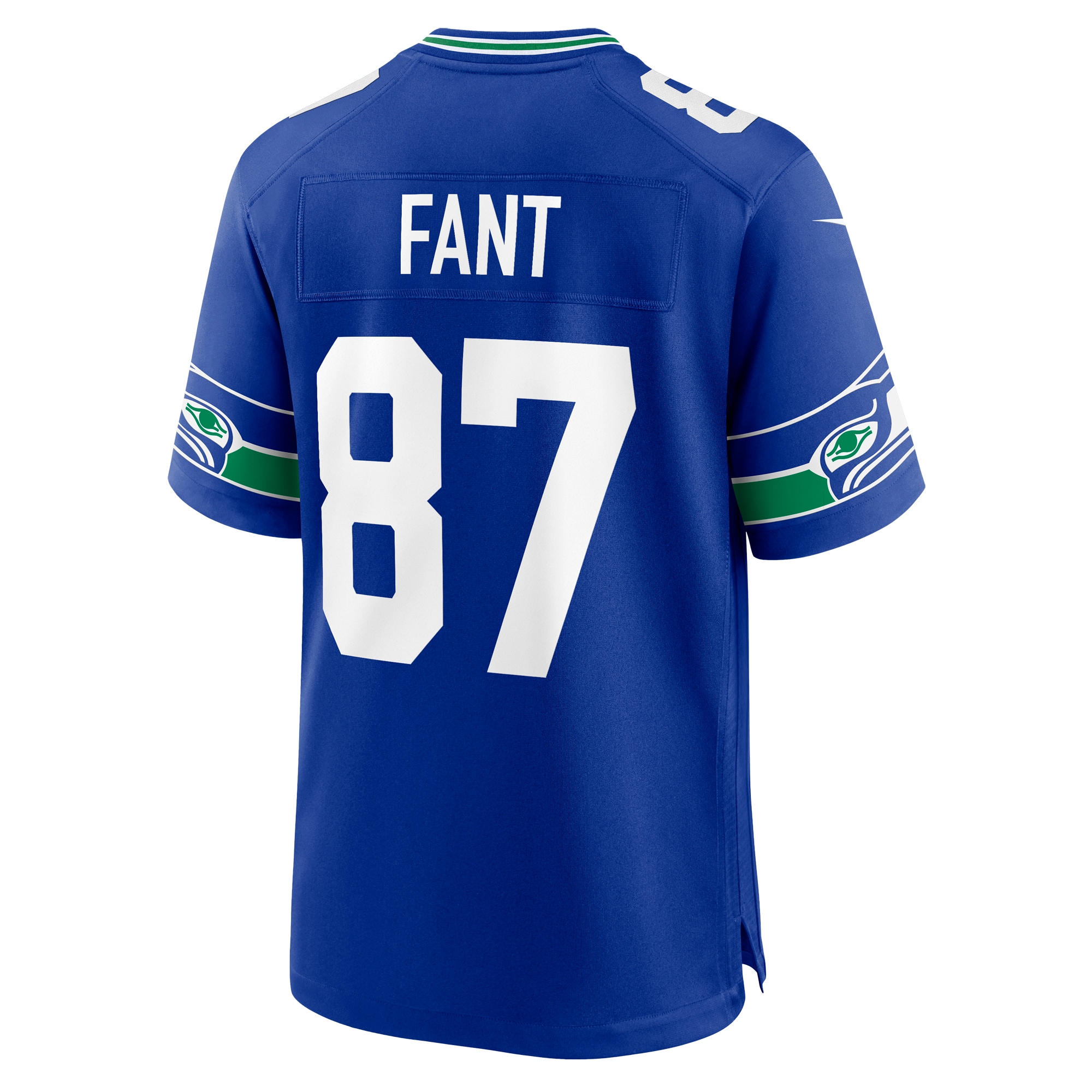 Men's Seattle Seahawks Noah Fant Royal Throwback Player Game Jersey