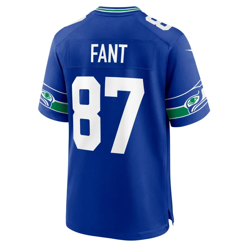 Men's Seattle Seahawks Noah Fant Royal Throwback Player Game Jersey