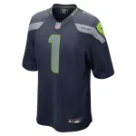 Men's Seattle Seahawks Number 1 Dad College Navy Game Jersey