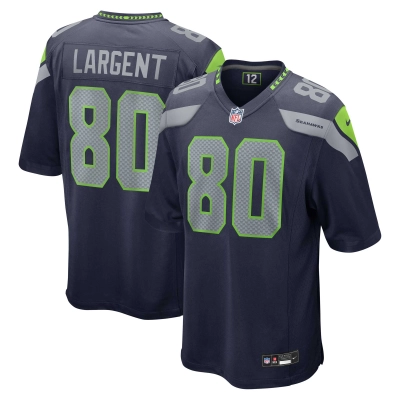 Men's Seattle Seahawks Steve Largent College Navy Retired Player Game Jersey 01