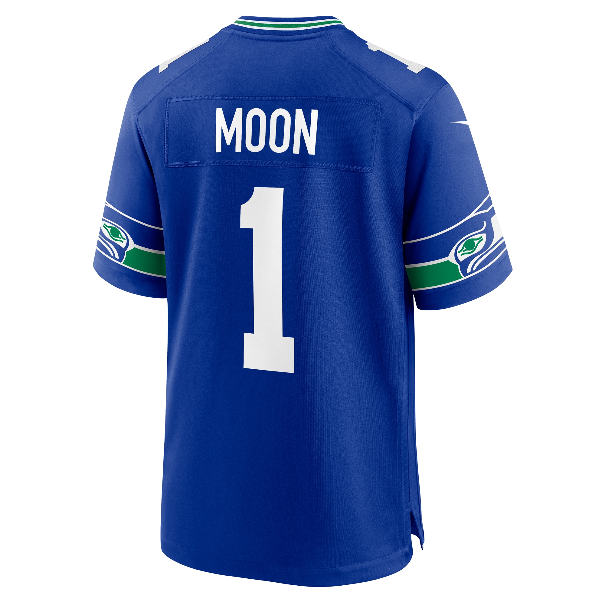 Men's Seattle Seahawks Warren Moon Royal Throwback Retired Player Game Jersey