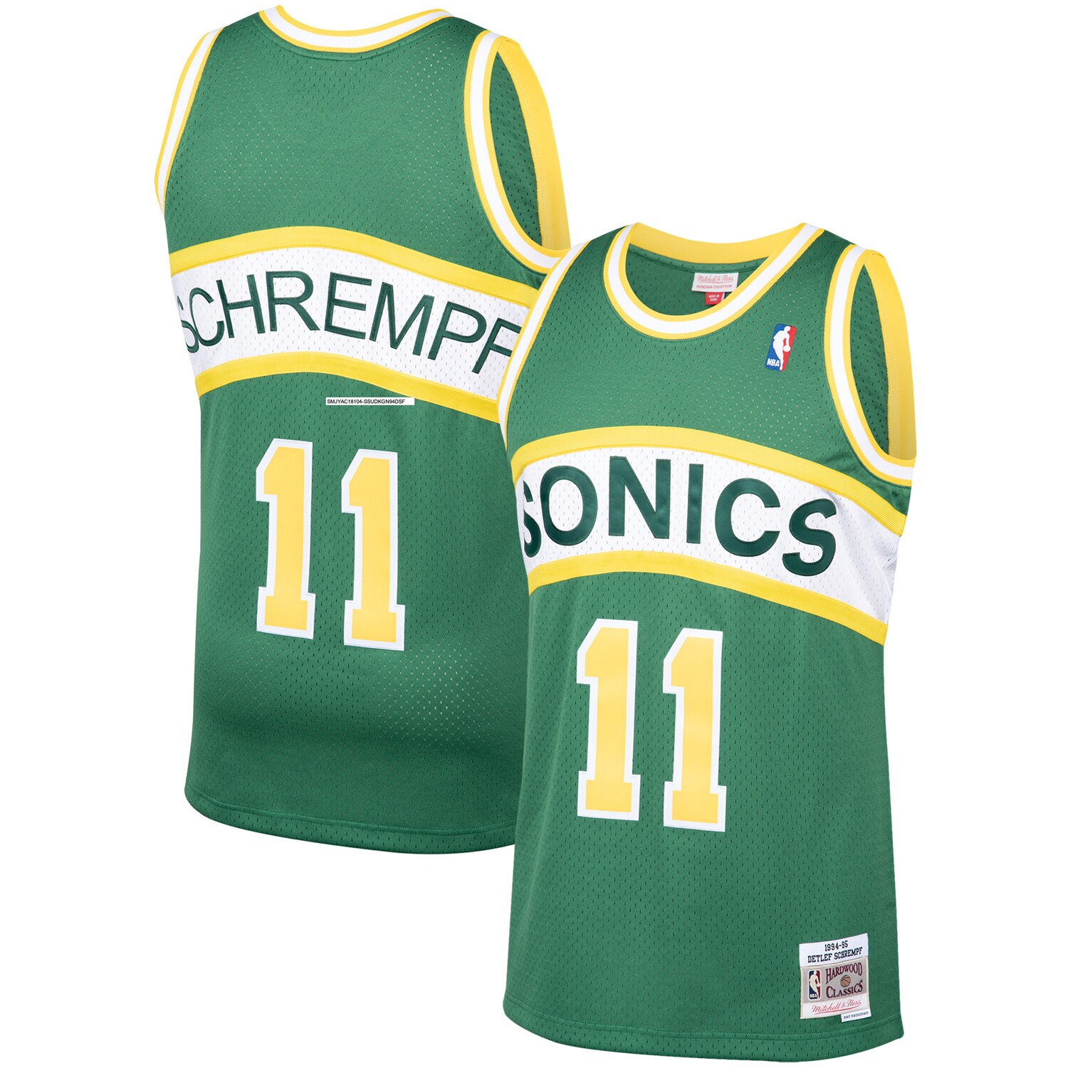 Men's Seattle SuperSonics Detlef Schrempf Green 1994/95 Hardwood Classics Swingman Jersey