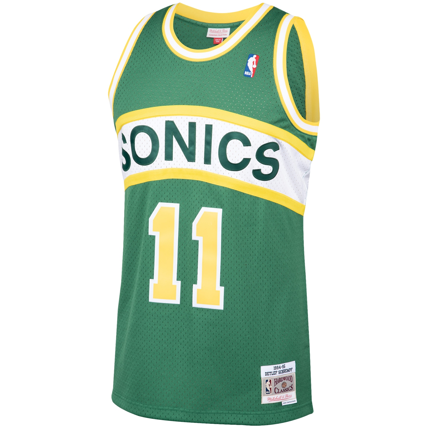 Men's Seattle SuperSonics Detlef Schrempf Green 1994/95 Hardwood Classics Swingman Jersey