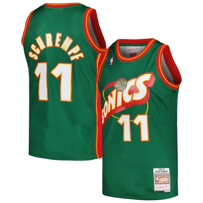 Men's Seattle SuperSonics Detlef Schrempf Green 1995/96 Hardwood Classics Swingman Jersey 01