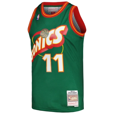 Men's Seattle SuperSonics Detlef Schrempf Green 1995/96 Hardwood Classics Swingman Jersey 02