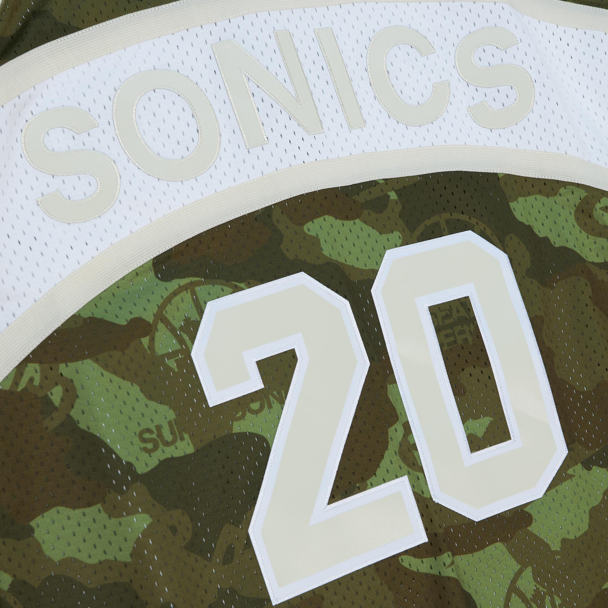 Men's Seattle SuperSonics Gary Payton Camo Hardwood Classics 1984/85 Ghost Green Swingman Jersey